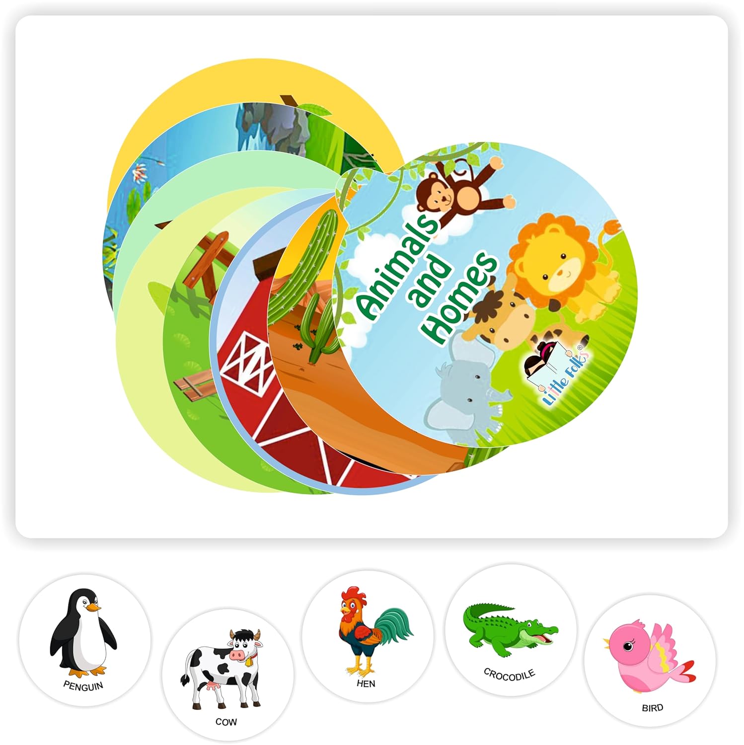 Vibrant preschool educational book showing concepts like "DIFFERENT" umbrellas and "DIRTY" child, perfect for interactive learning at home www.usmile.toys